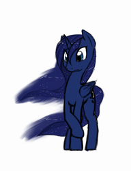 Size: 856x1117 | Tagged: safe, artist:trickydick, princess luna, alicorn, pony, alternate hairstyle, female, horn, mare, solo