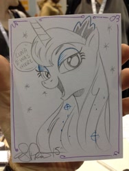 Size: 768x1024 | Tagged: safe, artist:andypriceart, princess luna, alicorn, pony, graffiti, moon, solo, traditional art