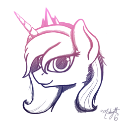 Size: 800x800 | Tagged: safe, artist:midnightsix3, princess luna, alicorn, pony, lunadoodle, portrait, solo, style emulation