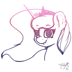 Size: 800x800 | Tagged: safe, artist:midnightsix3, princess luna, alicorn, pony, lunadoodle, portrait, solo, style emulation