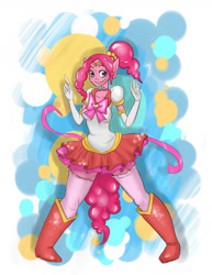 Size: 1024x1325 | Tagged: safe, artist:rubynina, pinkie pie, clothes, eared humanization, humanized, pony coloring, sailor scout, solo, tailed humanization, thigh highs