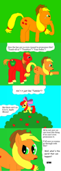 Size: 1100x3080 | Tagged: safe, artist:luigitailsprower, apple bloom, applejack, big macintosh, earth pony, pony, ask, ask the apples, female, filly, male, mare, stallion, tum-beller, tumb-ell-ar, tumblurr