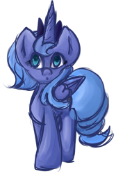 Size: 1024x1537 | Tagged: safe, artist:lunartails, princess luna, alicorn, pony, :o, s1 luna, simple background, solo, transparent background