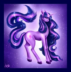 Size: 1000x1018 | Tagged: safe, artist:tom-ka, derpibooru import, twilight sparkle, pony, unicorn, female, mare, purple coat, solo, unshorn fetlocks