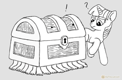 Size: 1600x1053 | Tagged: safe, artist:muffinexplosion, derpibooru import, twilight sparkle, crossover, discworld, the luggage
