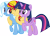 Size: 8378x6064 | Tagged: safe, artist:elsia-pony, derpibooru import, sunset shimmer, trixie, twilight sparkle, twilight sparkle (alicorn), alicorn, pony, unicorn, .svg available, absurd resolution, counterparts, friendship, magical trio, simple background, svg, transparent background, twilight's counterparts, vector