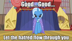 Size: 960x540 | Tagged: safe, derpibooru import, screencap, trixie, pony, unicorn, emperor palpatine, female, image macro, mare, meme, movie quote, solo, star wars, trixie yells at everything