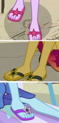 Size: 786x1631 | Tagged: safe, derpibooru import, sci-twi, sunset shimmer, trixie, twilight sparkle, better together, equestria girls, forgotten friendship, friendship math, feet, flip-flops, legs, pictures of legs, sandals