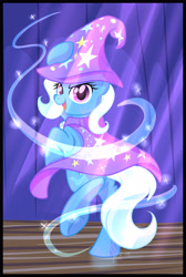 Size: 3100x4600 | Tagged: safe, artist:xwhitedreamsx, derpibooru import, trixie, pony, unicorn, female, magic, mare, solo, stage