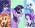 Size: 1886x1535 | Tagged: safe, derpibooru import, editor:php77, sci-twi, starlight glimmer, sunset shimmer, trixie, twilight sparkle, earth pony, pony, equestria girls, equestria girls series, mirror magic, beanie, clothes, counterparts, crossed arms, earth pony twilight, geode of empathy, geode of telekinesis, hat, human ponidox, looking at you, magical geodes, missing horn, open mouth, self ponidox, smiling, twilight's counterparts, vest, watch, wristwatch