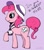 Size: 900x1022 | Tagged: artist needed, safe, pinkie pie, rarity, earth pony, pony, unicorn, fake cutie mark, female, hat, mare, profile, raised hoof, simple background, solo