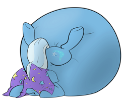 Size: 1280x1024 | Tagged: safe, artist:ramott, derpibooru import, edit, trixie, pony, unicorn, balloon, female, inflation, mare, solo