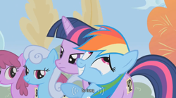 Size: 640x355 | Tagged: safe, derpibooru import, screencap, rainbow dash, twilight sparkle, pegasus, pony, 42, iraq, youtube caption