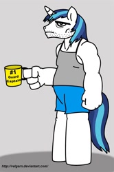 Size: 664x1000 | Tagged: safe, artist:velgarn, shining armor, anthro, morning ponies, solo