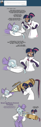 Size: 900x2744 | Tagged: safe, artist:egophiliac, derpibooru import, trixie, twilight sparkle, human, robot, clothes, comic, drill, goggles, humanized, inconvenient trixie, lab coat, scientist, steampunk, steamquestria