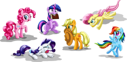 Size: 4850x2400 | Tagged: safe, artist:dcpip, derpibooru import, applejack, fluttershy, pinkie pie, rainbow dash, rarity, twilight sparkle, earth pony, pegasus, pony, unicorn