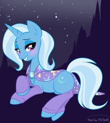 Size: 976x1096 | Tagged: safe, artist:nauticaldog, derpibooru import, trixie, pony, unicorn, blushing, clothes, female, leg warmers, mare, smiling, solo