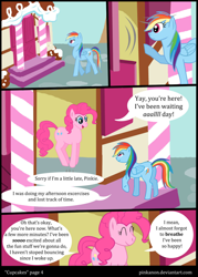 Size: 900x1260 | Tagged: safe, artist:pinkanon, pinkie pie, rainbow dash, earth pony, pegasus, pony, comic:cupcakes the comic, fanfic:cupcakes, comic, female, mare, sugarcube corner