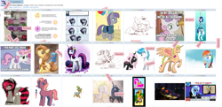 Size: 1842x892 | Tagged: safe, derpibooru import, discord, maud pie, princess celestia, queen chrysalis, rainbow dash, rarity, sweetie belle, trixie, oc, alicorn, changeling, changeling queen, draconequus, earth pony, pegasus, pony, unicorn, caption, derpibooru, female, image macro, meta, text