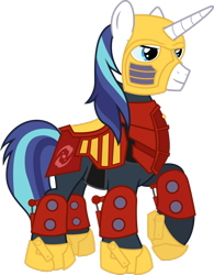 Size: 900x1153 | Tagged: safe, artist:shadyhorseman, shining armor, pony, unicorn, actor allusion, andrew francis, bionicle, jaller, lego, simple background, transparent background, vector, voice actor joke