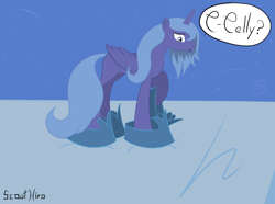 Size: 2000x1491 | Tagged: safe, artist:scouthiro, princess luna, alicorn, pony, female, solo, tiny