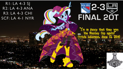 Size: 1024x579 | Tagged: safe, artist:sugar-loop, derpibooru import, trixie, equestria girls, rainbow rocks, champions, fancy, hockey, los angeles, los angeles kings, new york rangers, nhl, skyline, stanley cup, stanley cup finals, stanley cup playoffs