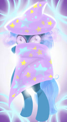 Size: 640x1163 | Tagged: safe, artist:blueyedred, derpibooru import, trixie, pony, bipedal, solo