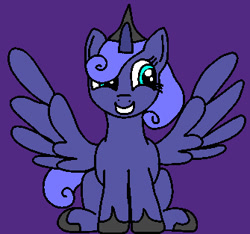 Size: 335x313 | Tagged: source needed, safe, princess luna, alicorn, pony, alternate hairstyle, female, horn, mare, solo