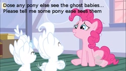 Size: 1463x822 | Tagged: safe, screencap, pinkie pie, pound cake, pumpkin cake, earth pony, ghost, pegasus, pony, unicorn, baby cakes, baby, baby pony, female, flour, image macro, male, mare, meme