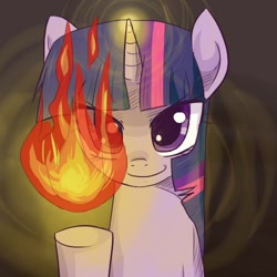 Size: 500x500 | Tagged: safe, artist:keterok, derpibooru import, twilight sparkle, fire, fireball, solo