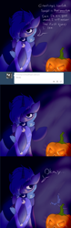 Size: 776x2480 | Tagged: safe, artist:skoon, princess luna, alicorn, pony, bipedal, jack-o-lantern, naughty luna, nightmare night, pumpkin, solo, tumblr, vulgar