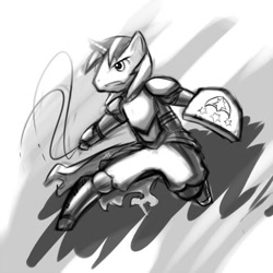 Size: 500x500 | Tagged: safe, artist:atticus83, shining armor, anthro, armor, shield