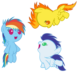 Size: 4200x4000 | Tagged: safe, artist:beavernator, rainbow dash, soarin', spitfire, pegasus, pony, absurd resolution, baby, baby pony, colt, female, filly, foal, male, simple background, white background