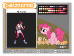 Size: 640x480 | Tagged: safe, artist:fallen nightingale, color edit, pinkie pie, earth pony, pony, crossover, female, king of fighters, mare, yuri sakazaki