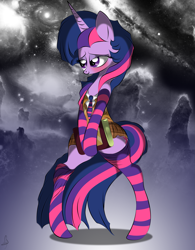 Size: 2011x2574 | Tagged: safe, artist:v-d-k, derpibooru import, twilight sparkle, pony, bipedal, clothes, high res, socks, solo, striped socks