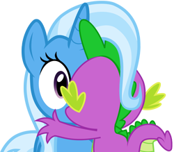 Size: 1374x1204 | Tagged: source needed, safe, artist:twilightpoint, derpibooru import, edit, spike, trixie, dragon, cute, female, hug, hundreds of users filter this tag, kissing, love, male, shipping, simple background, spixie, straight, surprise kiss, surprised, transparent background, vector, wide eyes