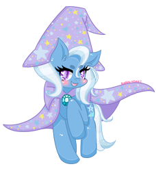 Size: 2100x2300 | Tagged: safe, artist:audra-hime, derpibooru import, trixie, pony, unicorn, blushing, cute, female, mare, solo