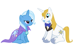 Size: 6222x3969 | Tagged: safe, artist:cultleaderfluttershy, derpibooru import, prince blueblood, trixie, absurd resolution, bluetrix, female, great and powerful kisses, kiss mark, lipstick, male, shipping, straight