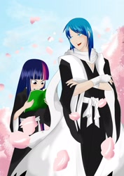 Size: 1909x2696 | Tagged: safe, artist:0ryomamikado0, shining armor, twilight sparkle, human, bleach (manga), crossover, humanized