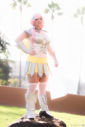 Size: 533x800 | Tagged: safe, artist:flyawayskyx3, fluttershy, human, armor, armor skirt, boots, clothes, cosplay, crystal guard armor, garters, irl, irl human, photo, shoes, skirt, solo, stockings, thigh highs