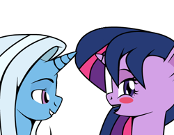 Size: 512x397 | Tagged: safe, artist:dekomaru, derpibooru import, edit, trixie, twilight sparkle, pony, unicorn, ask, cropped, female, lesbian, shipping, tumblr, tumblr:ask twixie, twixie