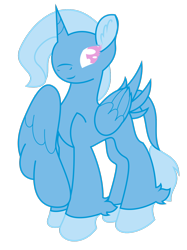 Size: 1280x1714 | Tagged: safe, artist:ahilva, derpibooru import, trixie, alicorn, pony, alicornified, race swap, smiling, solo, trixiecorn, wink