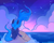 Size: 1900x1520 | Tagged: safe, artist:meekcheep, princess luna, alicorn, pony, alternate hairstyle, cloud, cloudy, constellation, night, ocean, patreon, pretty, rock, sitting, solo, spread wings, stars, sunset