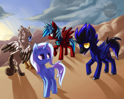 Size: 1024x819 | Tagged: safe, artist:lunchwere, derpibooru import, trixie, oc, griffon