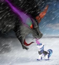 Size: 1641x1812 | Tagged: dead source, safe, artist:lova-gardelius, king sombra, shining armor, pony, umbrum, unicorn