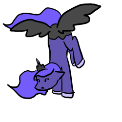 Size: 700x700 | Tagged: safe, artist:artylovr, princess luna, alicorn, pony, butt wings, flying, simple background, solo, wings