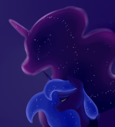 Size: 749x821 | Tagged: safe, artist:goat train, princess luna, tantabus, alicorn, pony, do princesses dream of magic sheep, sad