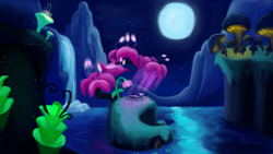 Size: 3840x2160 | Tagged: safe, artist:unsavorydom, princess luna, alicorn, pony, do princesses dream of magic sheep, dream, luna's dream, sleeping, solo, surreal