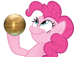 Size: 990x759 | Tagged: safe, pinkie pie, earth pony, pony, apple of eden, assassin's creed, female, look what pinkie found, mare, meme, simple background, smiling, solo, transparent background