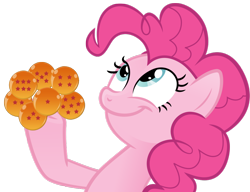 Size: 990x759 | Tagged: safe, pinkie pie, earth pony, pony, dragon ball, dragon ball (object), exploitable meme, female, look what pinkie found, mare, meme, simple background, smiling, solo, transparent background